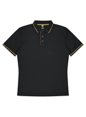 Cottesloe Polo Shirt - Men - Polyester, New mesh knit - Black/Gold