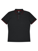Cottesloe Polo Shirt - Men - Polyester, New mesh knit - Black/Red