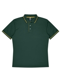 Cottesloe Polo Shirt - Men - Polyester, New mesh knit - Bottle/Gold