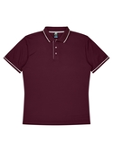 Cottesloe Polo Shirt - Men - Polyester, New mesh knit - Maroon/White