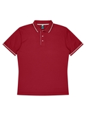 Cottesloe Polo Shirt - Men - Polyester, New mesh knit - Red/White