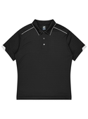 Currumbin Polo Shirt - Men - Polyester Mini Waffle knit - Black/White