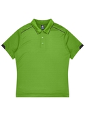 Currumbin Polo Shirt - Men - Polyester Mini Waffle knit - Kawa Green/Black