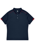 Currumbin Polo Shirt - Men - Polyester Mini Waffle knit - Navy/Red