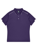 Currumbin Polo Shirt - Men - Polyester Mini Waffle knit - Purple/White 