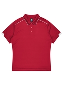 Currumbin Polo Shirt - Men - Polyester Mini Waffle knit - Red/White