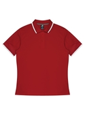 Portsea Polo Shirt - Men - Poly/Cotton (Cotton back fabric) - Red/White