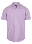 Westgarth Gingham Short Sleeve Shirt - Men - Lilac
