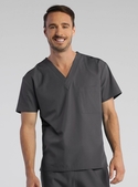 Red Panda V-Neck Scrub Top - Unisex - Pewter