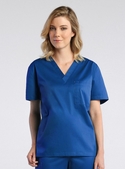 Red Panda V-Neck Scrub Top - Unisex - Royal Blue