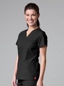 Red Panda V-Neck Two pocket Scrub Top - Women - Black