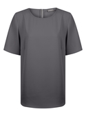 Taylor Short Sleeve Luxe Twill Top - Charcoal