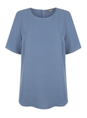 Taylor Short Sleeve Luxe Twill Top - Denim