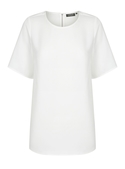 Taylor Short Sleeve Luxe Twill Top - Ivory