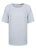 Taylor Short Sleeve Luxe Twill Top - Silver