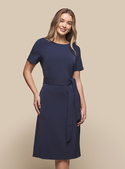 Larson Luxe Twill Midi Dress - Navy