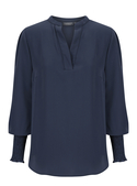 Marni Half Placket Recycled Poly Top - Women - Navy
