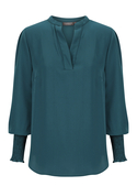 Marni Half Placket Recycled Poly Top - Women - Peacock