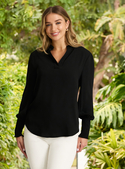 Marni Half Placket Recycled Poly Top - Women