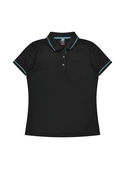 Cottesloe Polo Shirt - Women - Polyester, New mesh knit - Black/Teal