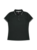 Cottesloe Polo Shirt - Women - Polyester, New mesh knit - Black/White