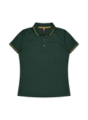 Cottesloe Polo Shirt - Women - Polyester, New mesh knit - Bottle/Gold