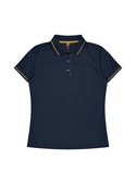 Cottesloe Polo Shirt - Women - Polyester, New mesh knit - Navy/Gold