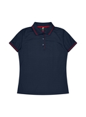 Cottesloe Polo Shirt - Women - Polyester, New mesh knit - Navy/Red