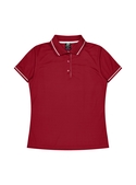 Cottesloe Polo Shirt - Women - Polyester, New mesh knit - Red/White