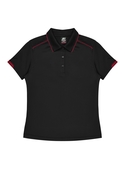 Currumbin Polo Shirt - Women - Polyester Mini Waffle knit - Black/Red