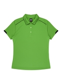 Currumbin Polo Shirt - Women - Polyester Mini Waffle knit - Kawa Green/Black