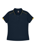 Currumbin Polo Shirt - Women - Polyester Mini Waffle knit - Navy/Gold