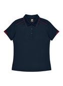 Currumbin Polo Shirt - Women - Polyester Mini Waffle knit - Navy/Red