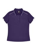 Currumbin Polo Shirt - Women - Polyester Mini Waffle knit - Purple/White 