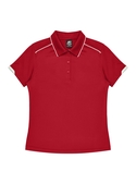 Currumbin Polo Shirt - Women - Polyester Mini Waffle knit - Red/White
