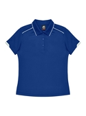Currumbin Polo Shirt - Women - Polyester Mini Waffle knit - Royal/White