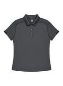 Currumbin Polo Shirt - Women - Polyester Mini Waffle knit - Slate/Black