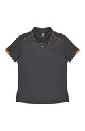 Currumbin Polo Shirt - Women - Polyester Mini Waffle knit - Slate/Hi Viz Orange
