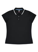 Portsea Polo Shirt - Women - Poly/Cotton (Cotton back fabric) - Black/White