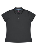 Portsea Polo Shirt - Women - Poly/Cotton (Cotton back fabric) - Slate/Black