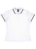 Portsea Polo Shirt - Women - Poly/Cotton (Cotton back fabric) - White/Slate