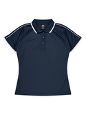Double Bay Polo Shirt - Women - Polyester, New mesh knit - Navy/White