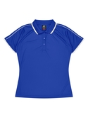 Double Bay Polo Shirt - Women - Polyester, New mesh knit - Royal/White