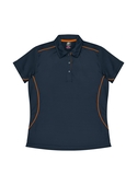 Kuranda Polo Shirt - Women - Polyester, New mesh knit - Navy/Fluoro Orange