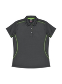 Kuranda Polo Shirt - Women - Polyester, New mesh knit - Slate/Fluoro Green 