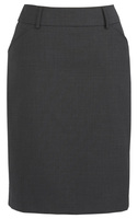 Multi Pleat Skirt - Wool Stretch - Charcoal