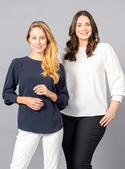 Freya Shirred Cuff Luxe Twill Top