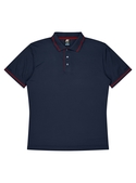 Cottesloe Polo Shirt - Youth - Polyester, New mesh knit - Navy/Red