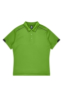 Currumbin Polo Shirt - Youth - Polyester Mini Waffle knit - Kawa Green/Black