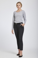 Grey Merino Long Sleeve Scoop Neck Top